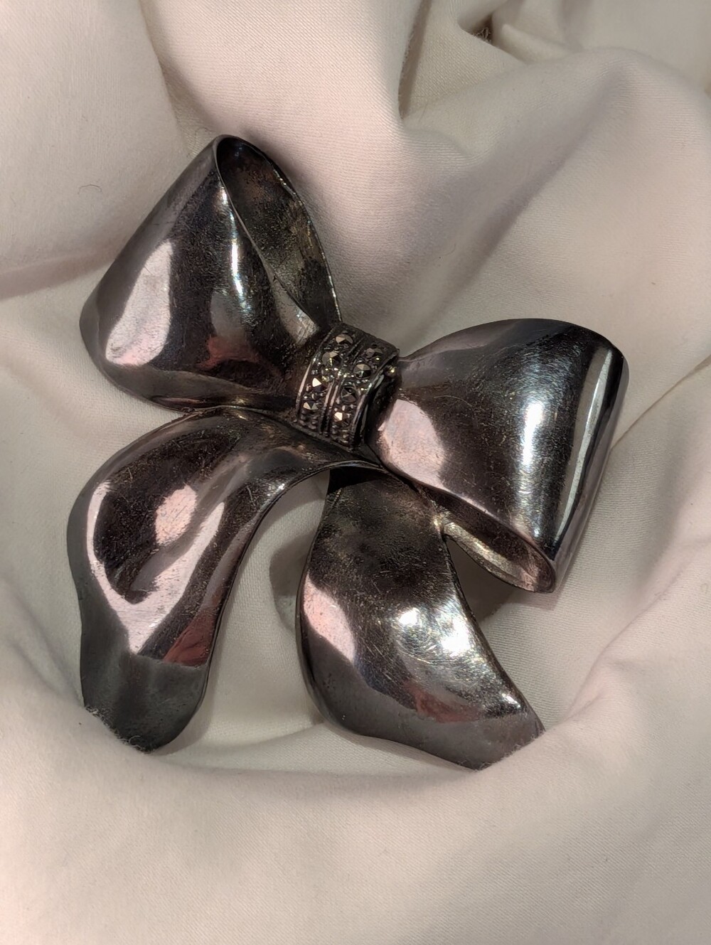 Vintage Silver And Marcasite Brooch